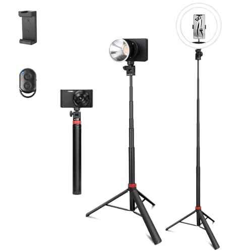 Hemmotop ライトスタンド コンパクト 40cm-190cm 5段伸縮 リングライト/ledライト/投光器に適用 gopro ..