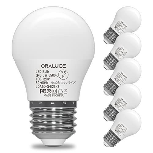 Small Light Bulbs - ORALUCE LED電球 E26口金 40W相当 昼光色 6500k 5W 450lm 220度広配光 高演色 小型電球 密閉器具対応 調光不