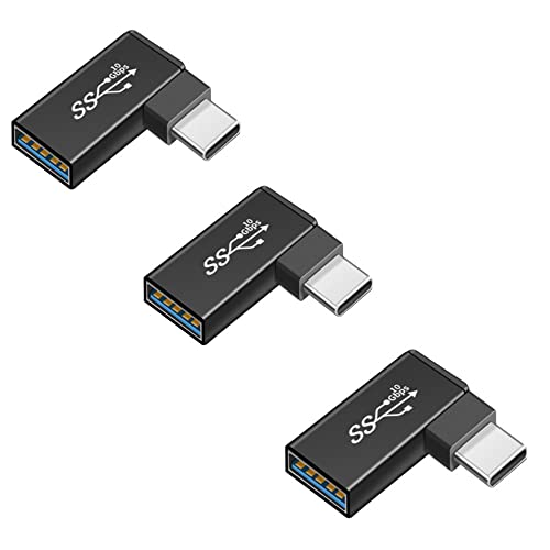 YFFSFDC USB-C & USB 3.1 変換アダプタ L字型 3個セット (Type C - USB A 3.1 メス) 最大10Gbp