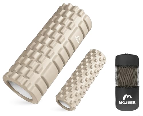 MOJEER フォームローラー 筋膜リリース 大小2個セット 筋膜ローラー ストレッチローラー グリッドフォ..