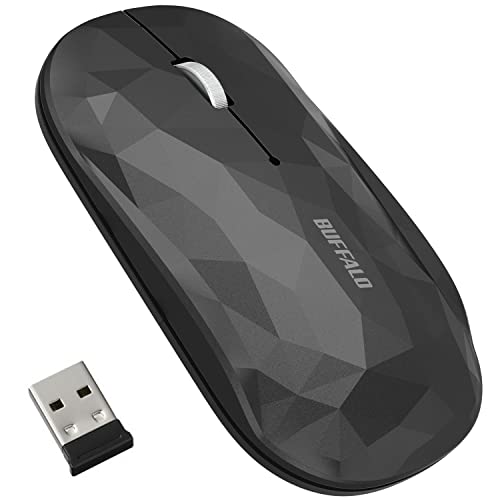 バッファロー ワイヤレス モバイルマウス 2.4GHz レシーバー付属 FLEXUS 薄型軽量 3ボタン 無線 静音 BlueLED MIL規格