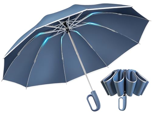 折りたたみ傘 ワンタッチ自動開閉 10本骨・高密度310T生地・逆戻り防止安全設計 折り畳み傘 大きいサイズ 逆折り畳み傘 風に強い テフロン加