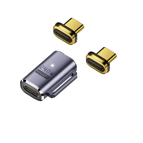 USB-C Type Cマグネット変換アダプタ 紫 端子2個付き サンダーボルト3 雷電 40Gbps高速データ転送 8K動画転送 24ピン マ
