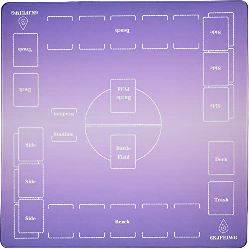 6KJFEIWG プレイマット カードゲーム カード ラバープレ プレイマット滑り止め （60×60cm）ぷれいまっとマット 収納袋付き 端縫い