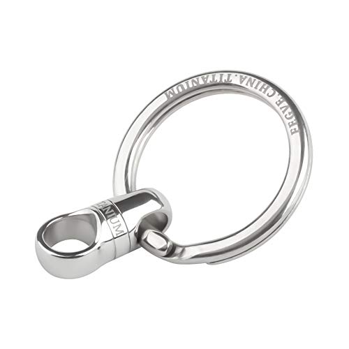 [FEGVE] チタン キーリング 車キーホルダー メンズ スマートキー 金具 360°回転コネクタ 紛失防止 (コネクタ1個+曲面キーリング1