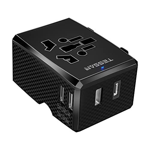 海外 変換ブラグ 全世界対応 TESSAN 海外旅行用コンセント 3つUSB-Aと1つUSB-Cポート付き 旅行充電器 4種セット(A/C/O/ 海外 変換ブラグ 全世界対応 TESSAN 海外旅行用コンセント 3つUSB-Aと1つUSB-Cポート付き 旅行充電器 4種セット(A/C/O/