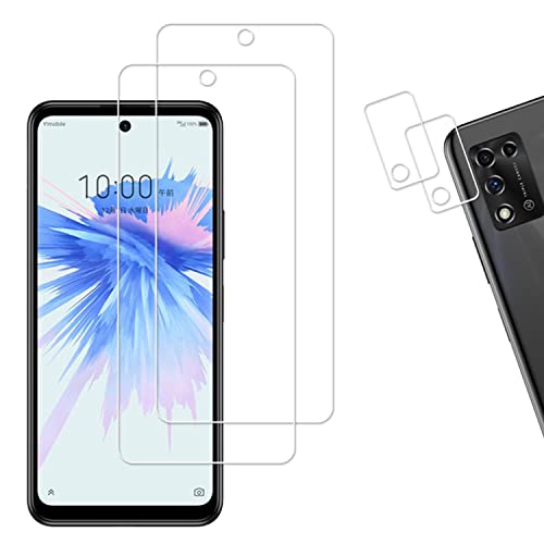 2+2枚セットKPNS 日本素材製 強化ガラス ZTE Libero 5G II A013ZT 用 ガラスフィルム カメラフィルム ..