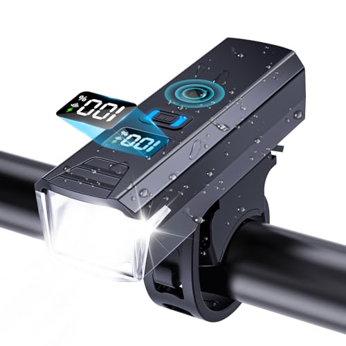 超高輝度・遠距離照射 自転車 ライト 光センサー 高輝度 2000ルーメン 小型 IPX7防水 5つ点灯モード 180°大ワイド照明 自動点灯