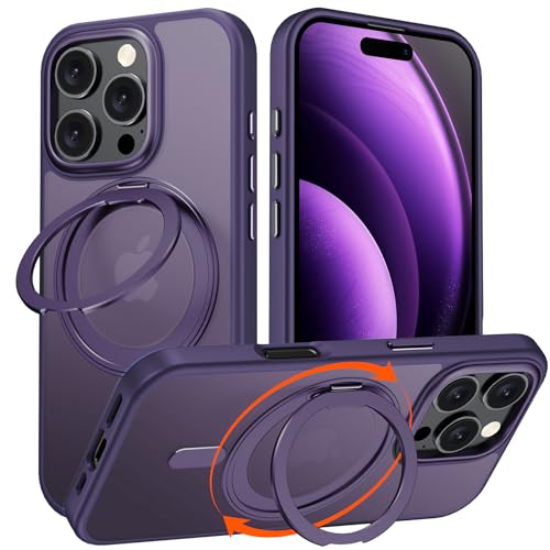 iPhone 16 Pro 用 ケース Magsafe対応 アイフォン16プロ カバー 360°回転スタンド Uovon スマホケース アイホン(2)