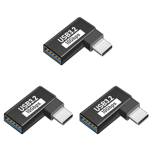 USB Type C & USB 変換アダプタ L型 (3個セット) Suptopwxm USB-C & USB 3.1 10Gbps高速データ