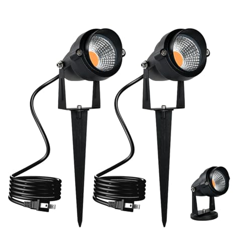 WEAOSJZ LED ガーデンライト 電球色 2700K パスライト 2個セット AC100V 10W スポットライト 常時点灯 高輝度 12