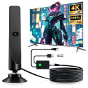 室内アンテナ テレビアンテナ 2025年人気 室内アンテナ アンテナ 地デジ 500KM 受信範囲 4K HDTV 360度全方位受信 内蔵5m