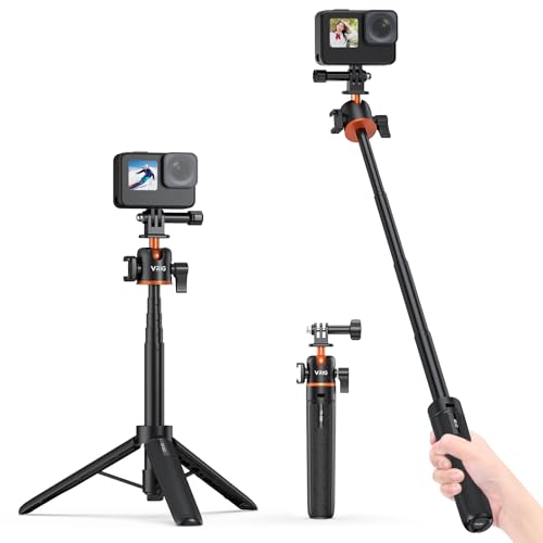 VRIG ミニ三脚 アクションカメラ 三脚 ボールヘッド 自撮り棒 4段階伸縮 55cm 軽量...