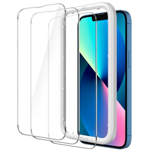 JEDirect iPhone 16e 2025 iPhone 13/13 Pro 6.1インチ用全面保護フィルム 強化ガラスフィルム ガイド枠