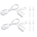 szbritelight (2個セット) 電球ソケット E26 コード付き ソケット コンセント スイッチ付 1.8m ホワイト 工事不要 おし