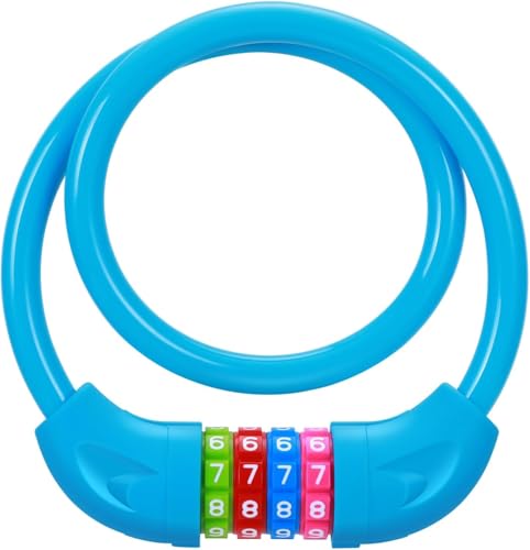 Sportneer 自転車 鍵 バイクケーブルロック 4桁ダイヤル ワイヤーロック 長65cm 横断面直径10mm 防水 錆びにくい カギ不要