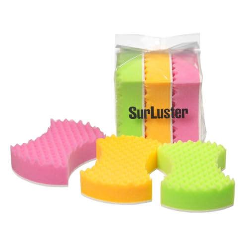 SurLuster(シュアラスター) ウォッシングスポンジ（3色セット）洗車 スポンジ 二面構造 ウレタン 洗車用品 ボディー用 車 コーティン