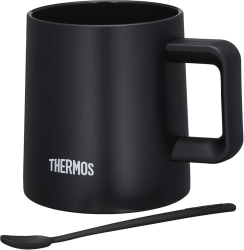 サーモス 真空断熱マグカップ 350ml ブラック 食洗機対応 内面セラミック加工で汚れがつきにくい コーヒーカップ マドラー付き JDZ-35