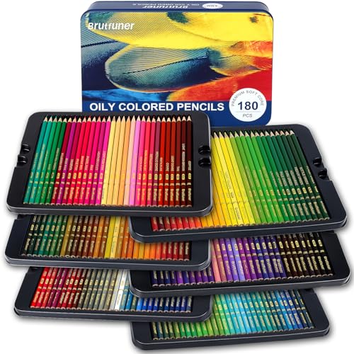 Crayon - 色鉛筆 180色セット 油性色鉛筆 プロ専用ソフト芯色鉛筆セット 子供から大人、アーティストまで理想的な塗り絵と絵画に