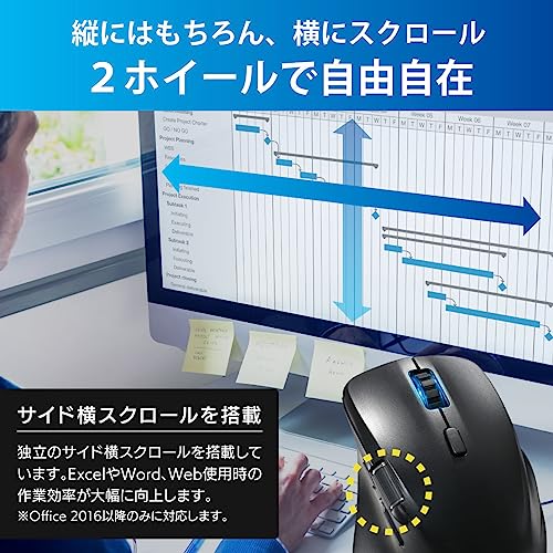 オーム電機PCGEAR マウス ワイヤレス Bluetooth デバイス3台対応 静音 ワイヤレスマウス ブラック Mサイズ サ sunflowerjapan-10025907 サンフラワーJapan サンプル画像3