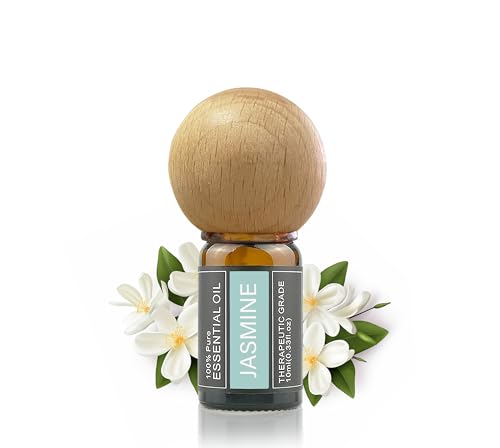Cywinfow ジャスミン精油 アロマオイル 100％天然植物由来 ジャスミンエッセンシャルオイル 10ml (ディフューザーセット)