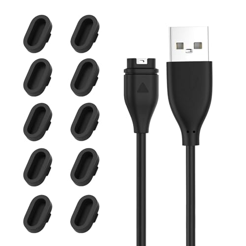 1+10セット MoKo ガーミン用 充電ケーブル 充電ポート防塵プラグ チャージケーブル1枚とプラグ10枚セット USB 1m 充電器 Viv