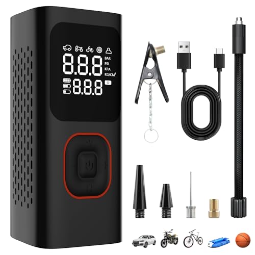 Cueyou 自転車 空気入れ 電動空気入れ バイク 車 用 自動停止 コードレス 携帯用充電式 最大圧力150PSI エアーポンプ 自転車 バ