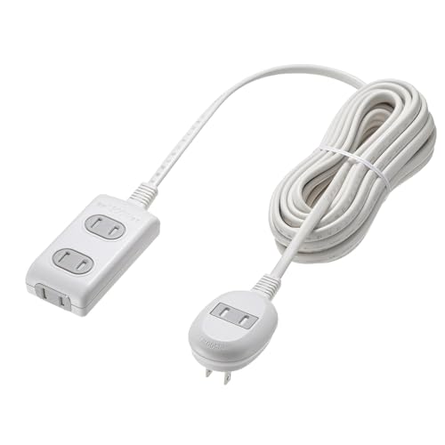 サンワサプライ 電源タップ 4個口(本体3＋プラグ側1)・2ピン 7m ほこりシャッター 絶縁キャップ L型プラグ TAP-B9-7K
