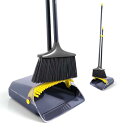 CLEANHOME ほうき ちりとり セット ほうき 室内 屋外 立て式 収納 4段ポール 長さ調節 41-117cm ノブ付き 防風 軽量 腰(3)