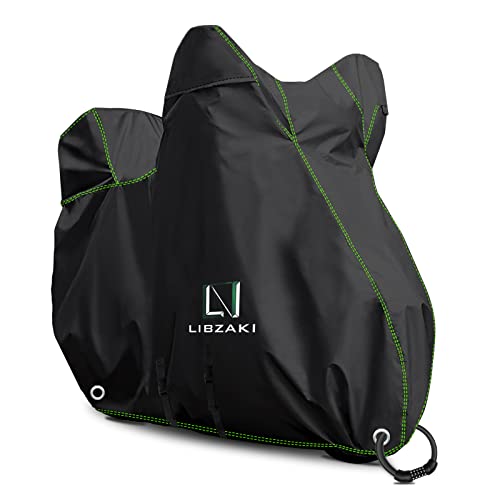 Libzaki バイクカバー 超撥水UVカット300D アップグレードした厚手生地3L-BOXまで対応 大型バイク車体..