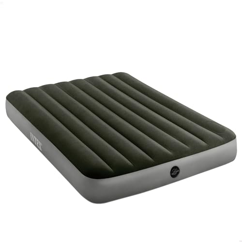 INTEX エアベッド ダウニー 64762 ダブル フットポンプ内蔵 137×191×25cm エアーマットレス 室内 キャンプ 来客 防災