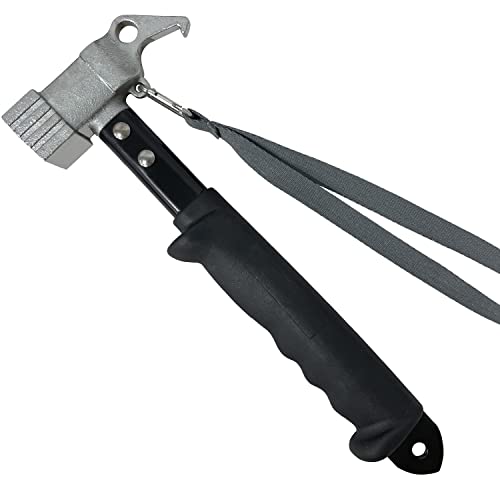 Sutekus 鍛造ハンマー 高強度 手に馴染みやすい ラバーグリップ仕様 キャンプ用 ペグ打ち＆抜き (シル..