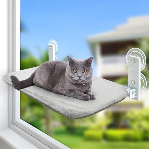 GUUSII HOME 猫窓ベッド ねこベッド 猫ハンモック 折畳み式猫ハンモック 吸盤 猫窓用ハンモック 猫窓ベッド 窓ハンモック 猫窓ベッド