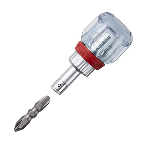 両頭ビット付グレー/-/TD-6700W-23・Style:両頭ビット付・パッケージ個数:1・素材:プラスチック・金属・セット内容:グリップ(全長77mm×柄径35mm)、ビット(両頭+2/+3×35mm)・スタイル: 両頭ビット付狭い場所で作業性アップ! 手に収まるスタビータイプ 用途 家具の組立・工場、事務所の常備工具、自動車、二輪整備、アフターサービス用携帯工具に 特長 ・片手で握り直さず作業ができる ・強度の高いギア構造で本締め対応 ・送り角5° スムーズな感 ・指先で回せる切替ダイヤル ・油に強いセルロースアセテート樹脂