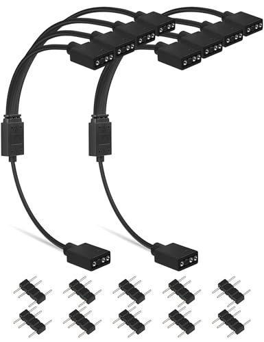 Iee1394 Cable - upHere ARGBファン用電源ケーブル 4分岐ケーブル アドレサブルLED用5V3ピンARGBヘッダーコネクタ RGBファンやLEDテープ増