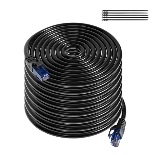 LANケーブル 50M CAT6 イーサネットケーブル 屋外用 2重被覆 インターネットケーブル ロング 高速ギガビットランコード 1.0Gbp