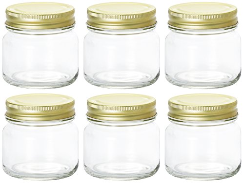 アデリア(ADERIA) ダブルキャップ容器 200ml 6個セット 日本製 保存容器 ガラス キャニスター 密閉容器 調味料入 瓶 密閉 コー