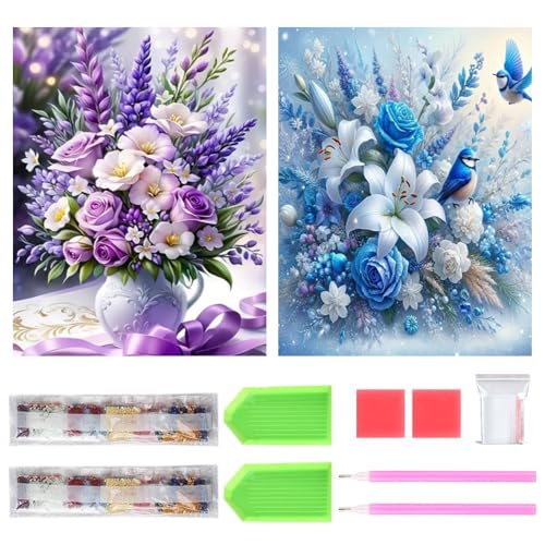 Samcos Diamond Painting Diamond Art Kit (2-Piece Set) - Perfect for killing time, stylish and cool, full coverage, handmade, beginner, DIY.