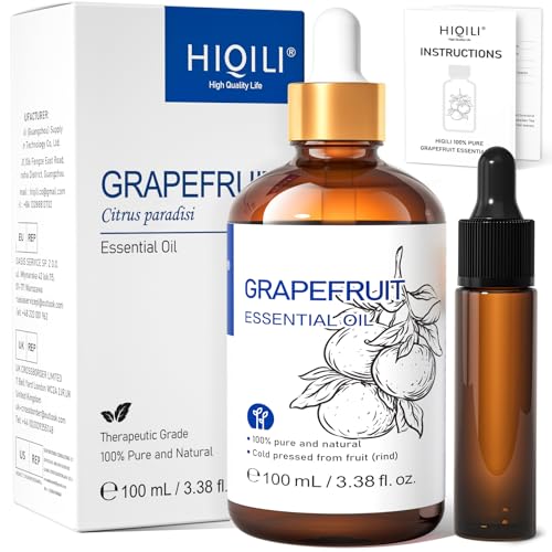 ライトイエロー/3.38 Fl Oz/-・ScentName:Grapefruit・「100％天然」HIQILIグレープフルーツ精油は、アメリカ産の果皮を原料に、コールドプレス製法で抽出された純度100%のエッセンシャルオイルです。心地よい甘さと爽やかな香りが特徴で、空気の拡散と浄化に役立ち、清潔で整った室内環境を作り出します・「リラックス＆安眠」3-4滴のグレープフルーツ精油をディフューザーや加湿器に加えると、お部屋やルームなどの室内環境にリラックスした雰囲気を作り出し、睡眠の質を向上させることができるので、就寝前にもおすすめです。1日の疲れを癒し、静かな夜をより快適にしてくれます・「DIYを楽しむ」フルーツの甘い香りが好きな方には、キャンドル、石鹸、香水、空気清浄剤、スプレーなど、さまざまなアロマ製品を作るのに最適です。グレープフルーツ独特の爽やかなアロマが手作りの魅力をさらに高めています・「優しいケア」グレープフルーツオイルを希釈して、フェイスケアとボディケアに使います。無香料クリームやキャリアオイルに数滴垂らすと、肌にうるおいを与え、みずみずしく滑らかに保つ