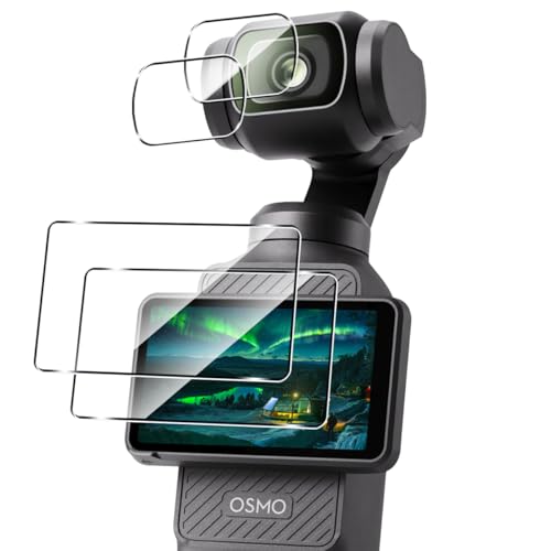 AQXNG 対応 dji osmo pocket 3 保護フィルム ガラスフィルム 2枚 + カメラフィルム2枚 4枚セット オズモポケット3