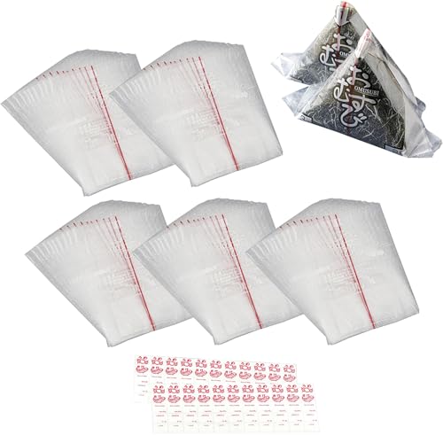 下村企販 おにぎりフィルム コンビニタイプ 500枚入り 日本製 海苔がパリパリのまま 簡単に取り出せる シール付き まとめ買い セット ランチ