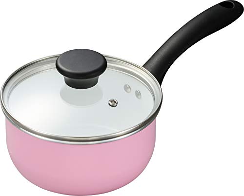 京セラ フッ素 不使用 片手鍋 16cm ガス火 専用 セラミック 加工 焦げ付きにくい 油使用 中火以下 セラブリッド ピンク CN-G16B