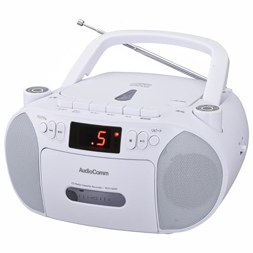 ホワイト/-/RCD-320N-W・Color:ホワイト・パッケージ個数:1・ 特 長 　◆口径56mmスピーカー2基搭載、最大出力1.0W×2のステレオサウンドが楽しめます　◆カセットテープの再生・録音ができ、お気に入りのミュージックテープが聴けます（セミオートス機構付き）　◆CD・ラジオのカセット録音もOK、内蔵マイクで周囲音も録音できます　◆AM/FMラジオが聴けます（FMステレオ対応、FMロッドアンテナ搭載）・◆ワイドFM（FM補完放送）対応　◆CD-R/RW対応、プログラム再生、1曲リピート/全曲リピート機能付き　◆ヘッドホン端子搭載（φ3.5mmステレオミニジャック）　◆AUX（外部音声入力）端子搭載（φ3.5ステレオミニジャック）　◆乾電池、コンセントの2電源対応　◆電源コード付属　◆本体カラーはホワイト・ 仕 様 　◆電源：AC100V 50/60Hz、DC9V 単2形乾電池×6本使用（別売）　◆定格消費電力：11W　◆定格出力：1W×2（r.m.s）　◆スピーカー：口径56mm×2（インピーダンス8Ω）　◆受信周波数：AM…522〜1 特 長 ● 口径56mmスピーカー2基搭載、最大出力1.0W×2のステレオサウンドが楽しめます ● カセットテープの再生・録音ができ、お気に入りのミュージックテープが聴けます（セミオートス機構付き） ● CD・ラジオのカセット録音もOK、内蔵マイクで周囲音も録音できます ● AM/FMラジオが聴けます（FMステレオ対応、FMロッドアンテナ搭載） ● ワイドFM（FM補完放送）対応 ● CD-R/RW対応、プログラム再生、1曲リピート/全曲リピート機能付き ● ヘッドホン端子搭載（φ3.5mmステレオミニジャック） ● AUX（外部音声入力）端子搭載（φ3.5ステレオミニジャック） ● 乾電池、コンセントの2電源対応 ● 電源コード付属 ● 本体カラーはホワイト 仕 様 ■ 電源：AC100V 50/60Hz、DC9V 単2形乾電池×6本使用（別売） ■ 定格消費電力：11W ■ 定格出力：1W×2（r.m.s） ■ スピーカー：口径56mm×2（インピーダンス8Ω） ■ 受信周波数：AM…522〜1620kHz、FM…76〜108MHz ■ アンテナ：AM…内蔵フェライトバーアンテナ、FM…ロッドアンテナ ■ CD：CD、CD-R／RW（MP3などの圧縮形式ファイルには非対応） ■ カセットデッキ：4トラック2チャンネルステレオ ■ 内蔵マイク：無指向性、感度／−56dB ■ 接続端子：ヘッドホン…φ3.5mmステレオミニジャック（インピーダンス32Ω）、外部音声入力…φ3.5mmステレオミニジャック（インピーダンス47kΩ） ■ 乾電池での使用時間：スピーカー出力時：AM…約69時間、FM…約68時間、CD…約17時間、カセットテープ…約23時間、AUX IN…約73時間 ■ 外形寸法：（約）幅228×高さ120.5×奥行222mm（突起物含まず） ■ 質量：約1364g（乾電池含まず） ■ 付属品：専用電源コード、書付取扱説明書