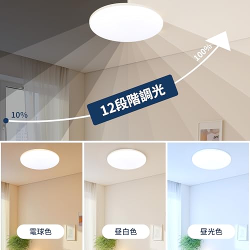 6畳用 LEDシーリングライト 6畳 30W 4000lm 調光 調色 豆電球常夜灯 タイマー・メ...