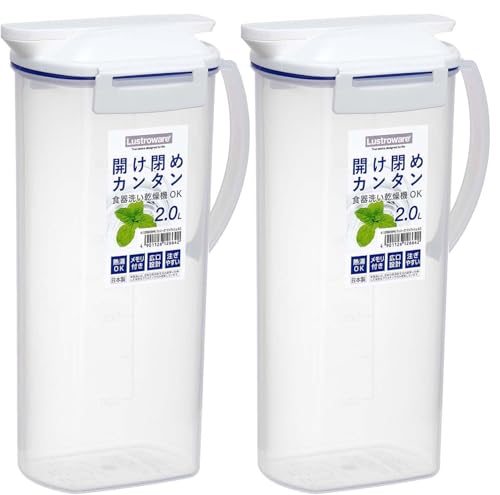 岩崎工業 ラストロウェア ジャグ ウォータージャグ 2個セット フェローズ ワンプッシュ ピッチャー 食洗機対応 2.0L K-1266 WH