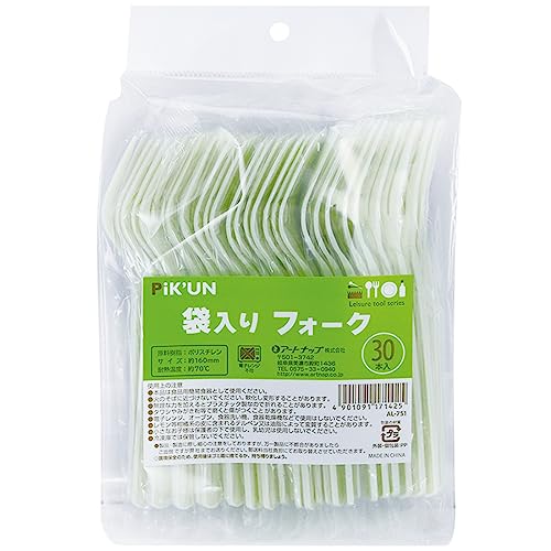 30本ホワイト/縦2.5×横1.5×高さ16cm/AL-751・Color:ホワイトSize:縦2.5×横1.5×高さ16cmStyle:30本・パッケージ個数:1・サイズ（1本当り）:2.5×1.5×16cm、材質:ポリスチレン、耐熱温度:約70度、入数:30本、生産国:中国・個包装で衛生的なプラスチックフォークです。・サラダ、パスタ、デザートなどいろいろなメニューに使用できます。・キャンプやピクニック等に便利な30本入です。個包装で衛生的なプラスチックフォークです。 サラダ、パスタ、デザートなどいろいろなメニューに使用できます。 キャンプやピクニック等に便利な30本入です。