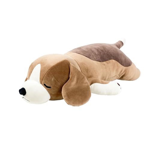 サンフラワーJapanのLIV HEART 抱き枕 プレミアムねむねむアニマルズ ビーグル犬のビッキー Mサイズ(全長約53cm) ふわふわ もちもち ぬいぐるみ だき|詳細画像
