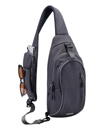 [ウォーターフライ] ボディバッグ ワンショルダーバッグ 斜め掛けバッグ メンズ: 小さめ ショルダーバッグ 軽量 肩掛けバッグ コンパクト シ