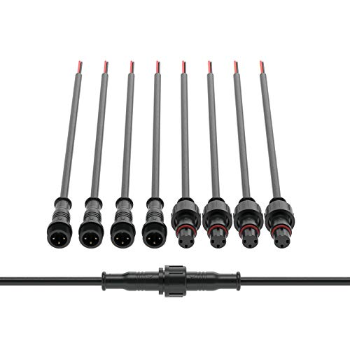 BTF-LIGHTING 3ピン 防水電気コネクター 22AWG IP65 オス メス コネクター 20CM 車 トラック ボート 屋..