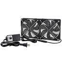 GDSTIME 2 x 120mm DC12V 2連ファン、換気扇、AC100V〜240Vスピードコントローラー、キャビネットシャーシ、サーバー(2)